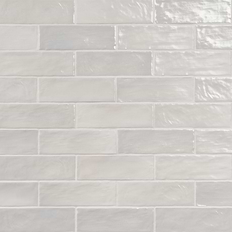 Montauk Gin White 2x8 Mixed Finish Ceramic Subway Tile