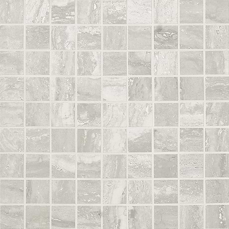Basic Travertine Silver 2x2 Matte Porcelain Mosaic