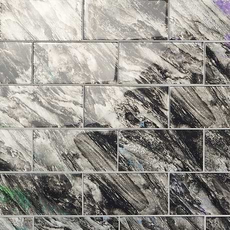 Gem Black 4x9 Polished Glass Subway Tile