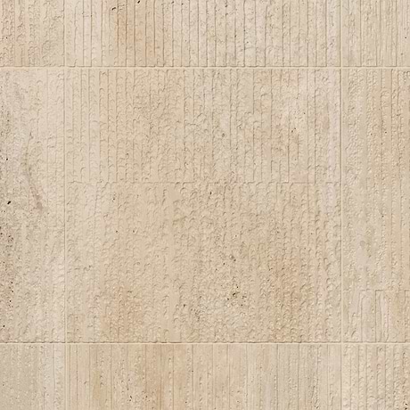 Stretto Carved Cream Travertine 16x16 Vein Cut Unfilled Honed Tile