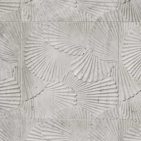 Okeanos Carved Silver Travertine 16x16 3D Honed Tile