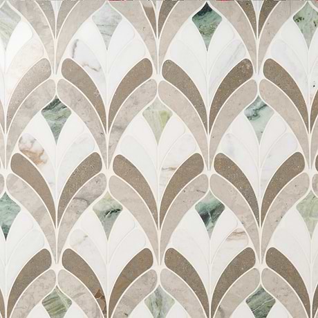 Konwalia Grigio Gray Floral Marble Mosaic Tile
