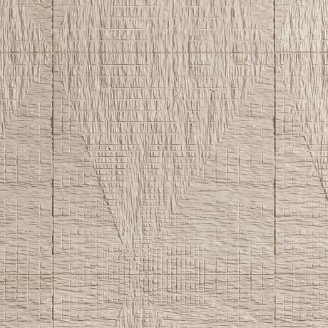 Bansu Carved Cream Botticino Classico 16x16 Textured Honed Marble Tile