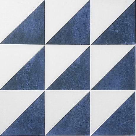 Art Geo  Cement Dos Blue 8x8 Matte Porcelain Tile by Elizabeth Sutton