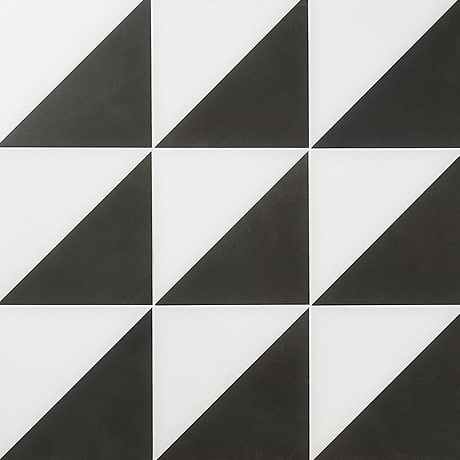Art Geo  Cement Dos Charcoal Black 8x8 Matte Porcelain Tile by Elizabeth Sutton