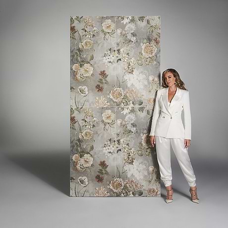 Art Gallery Dalia Vintage Multicolor 24x48 Artisan Decor Matte Porcelain Tile by Paula Purroy