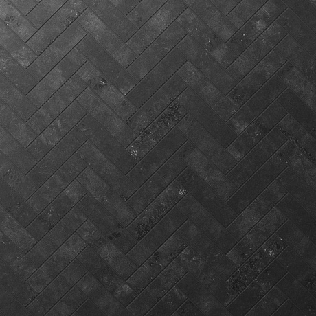 Portrait Black 1x4 Herringbone Matte Mosaic Tile