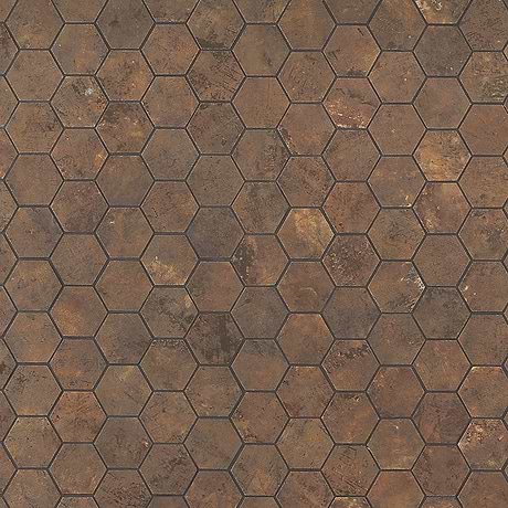Portrait Copper 2" Hexagon Matte Porcelain Mosaic