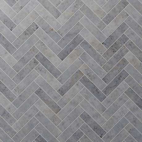Portrait Ocean Blue 1x4 Herringbone Matte Mosaic Tile