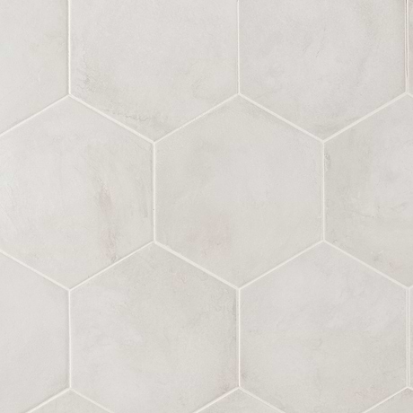 Ava Bianco White 8" Hexagon Matte Porcelain Tile