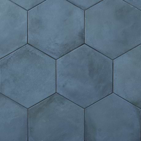 Ava Ocean Blue 8" Hexagon Matte Porcelain Tile