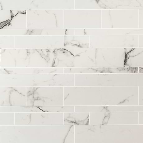 DreamStone Statuario Venato White Railroad Matte Porcelain Mosaic