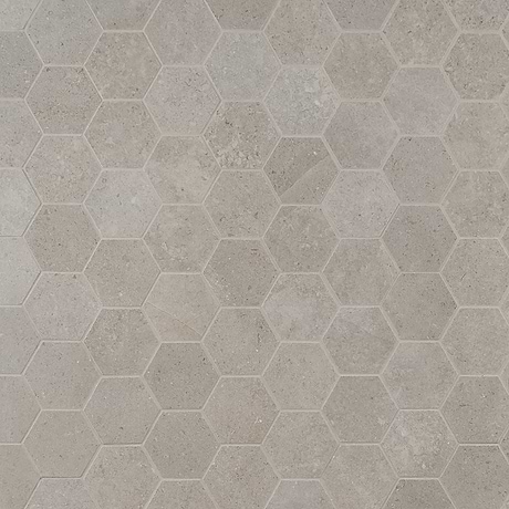 New Rock Fumo Light Gray 3" Hexagon Matte Porcelain Mosiac