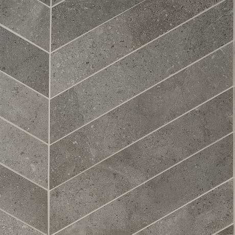 New Rock Fossil Dark Gray 4x21 Chevron Matte Porcelain Tile