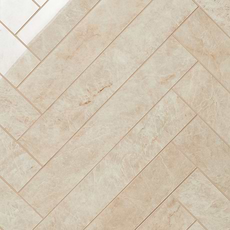 Grand Taj Mahal Champagne Beige 4x24 Stone Look Polished Porcelain Tile