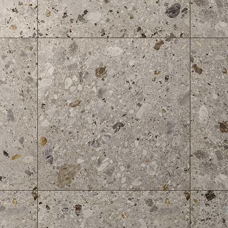 Rizo Earth Gray 48x48 Terrazzo Look Matte Porcelain Tile