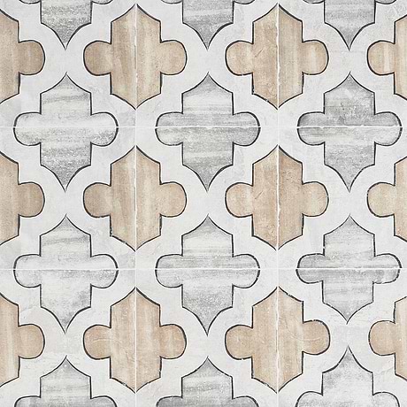 Alesso Deco Picos Beige 8x8 Matte Porcelain Tile
