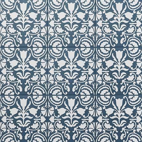 Elowynn Belle Marina Blue 8x8 Matte Porcelain Tile by Kravet