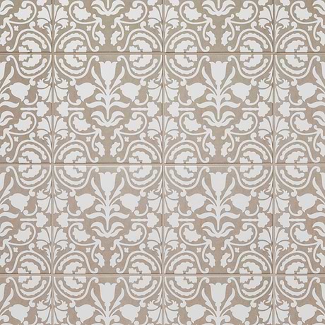 Elowynn Belle Sand Beige 8x8 Matte Porcelain Tile by Kravet