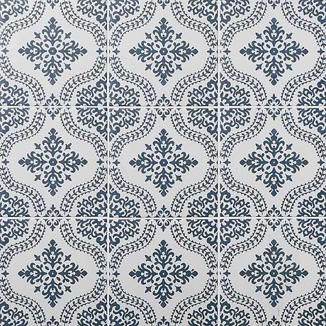 Elowynn Flora Cove White 8x8 Matte Porcelain Tile by Kravet