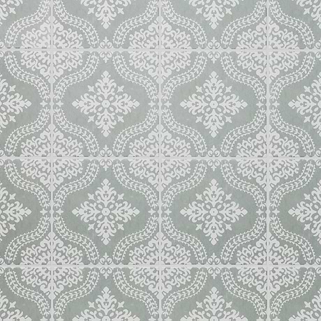 Elowynn Flora Seafoam Green 8x8 Matte Porcelain Tile by Kravet