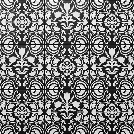 Elowynn Haven & Belle Midnight Black 8x8 Matte Porcelain Tile by Kravet