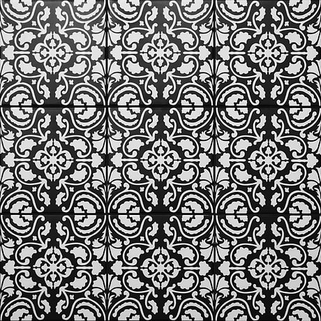 Elowynn Haven Midnight Black 8x8 Matte Porcelain Tile by Kravet