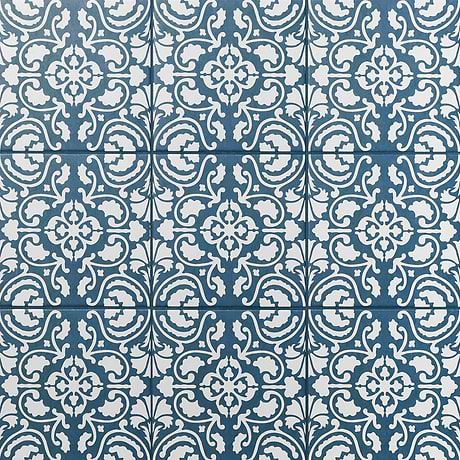 Elowynn Haven Marina Blue 8x8 Matte Porcelain Tile by Kravet