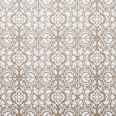Elowynn Haven Sand Beige 8x8 Matte Porcelain Tile by Kravet