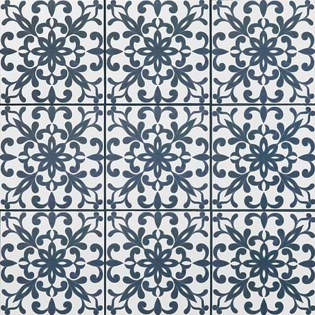 Elowynn Medallion Cove White 8x8 Matte Porcelain Tile by Kravet