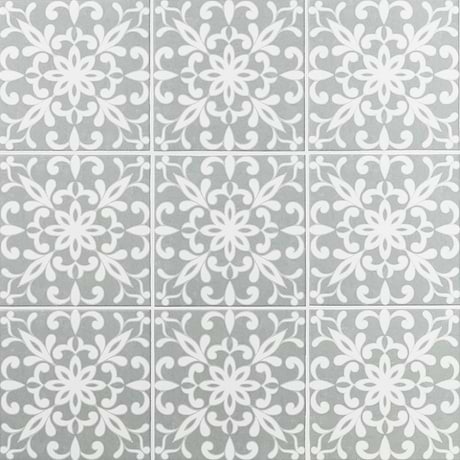 Elowynn Medallion Seafoam Green 8x8 Matte Porcelain Tile by Kravet