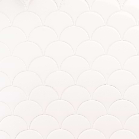 Highwater Rice White 2x5 Fishscale Polished Ceramic Tile