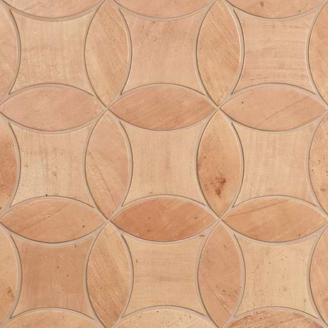 Raval Peach Terracotta 3x8 Petal and 6x6 Kite Matte Porcelain Tile