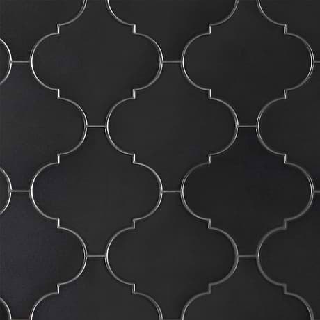Zeal Gunmetal Gray 8x8 Arabesque Polished Porcelain Tile