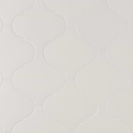 Zeal White 8x8 Arabesque Matte Porcelain Tile