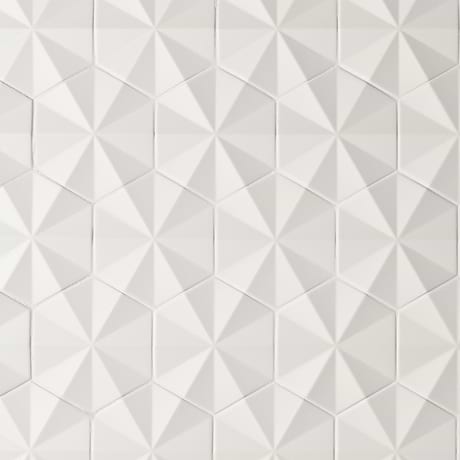 Zeal Ogassian White 6" Hexagon 3D Matte Porcelain Tile