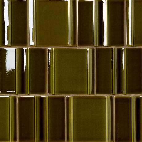 Kinro Moss Green 6x6 3D  Crackled Glossy Porcelain Tile