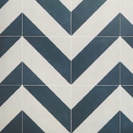 Auteur Chevron Navy Blue 9x9 Matte Porcelain Tile