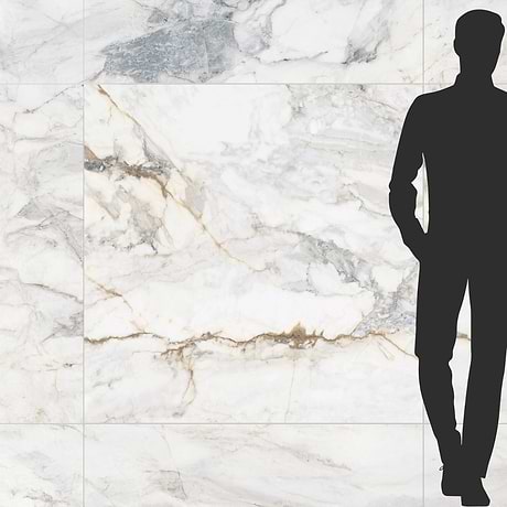 Calacatta Macchia White Gold 48x48 Marble Look Matte Porcelain Tile