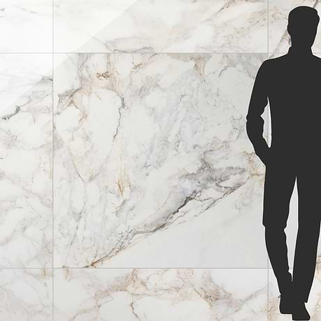 Calacatta Macchia White Gold 48x48 Marble Look Polished Porcelain Tile