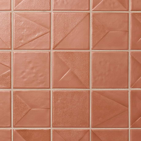 Valenova Deco Clay Terracotta 5x5 Textured Matte Ceramic Tile by Stacy Garcia