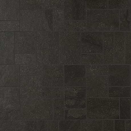 Acadia  French Pattern Charcoal Black Matte Porcelain Mosaic Tile