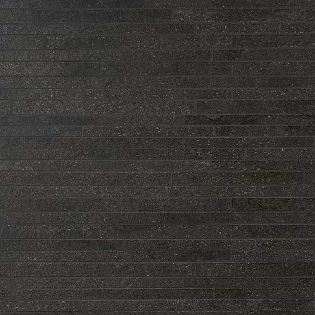 Acadia  Thin Strip Charcoal Black Matte Porcelain Mosaic Tile