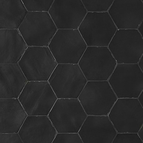 Sasha Hex Nero Black 6" Hexagon Matte Porcelain Tile