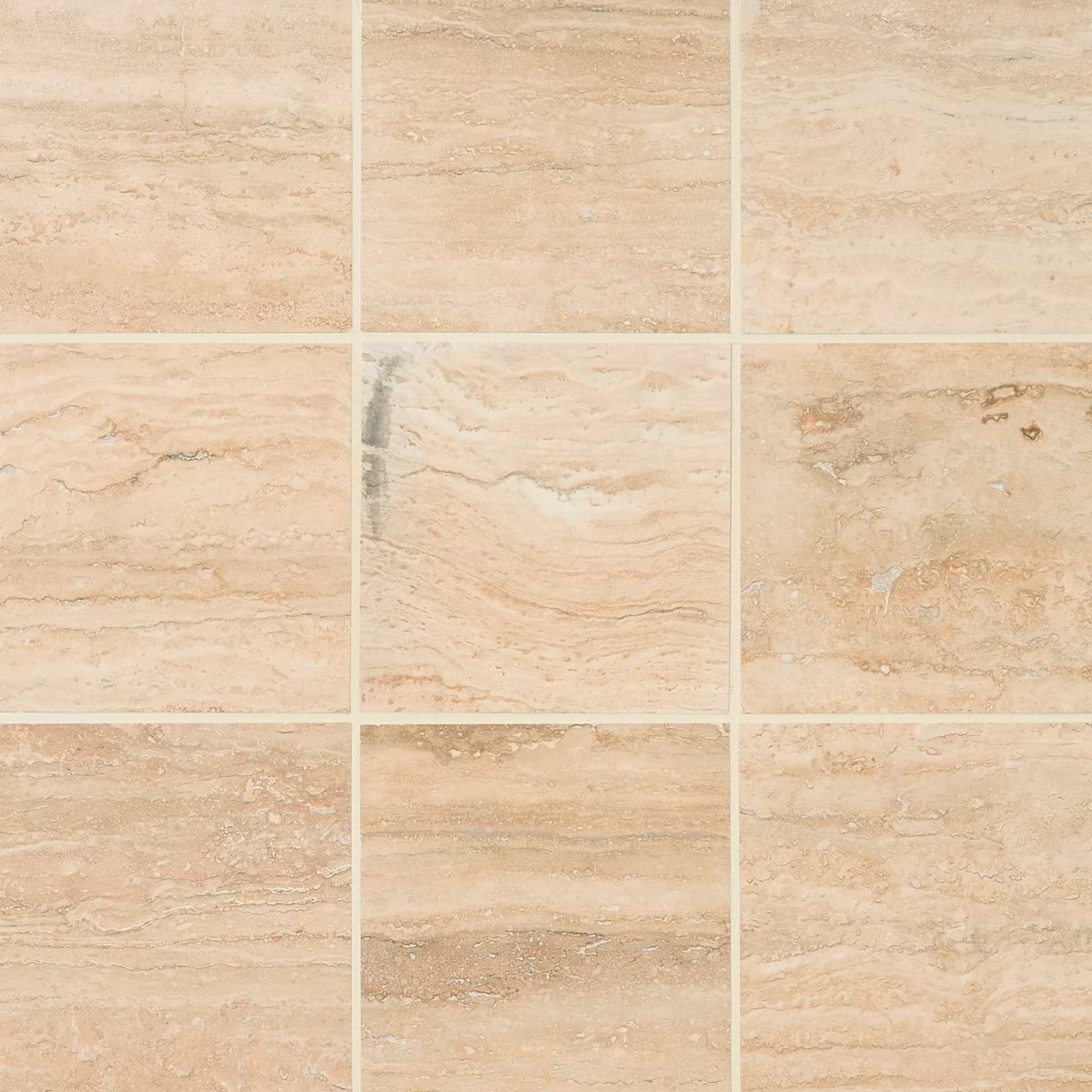 TRAVERTINE PREMIUM Classic Travertine 6x6 Vein Cut Filled Honed Tile
