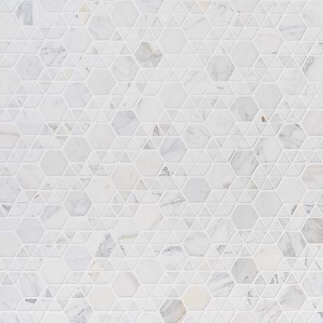 Aspekt Calacatta 2" Hexagon Honed Marble Mosaic Tile