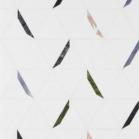 Tres Thassos Gem White 5x6 Polished Marble Mosaic