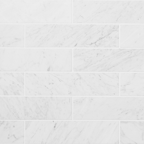 Bianco Carrara 3x12 Honed Marble Tile