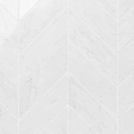 Bianco Carrara 3x12 Chevron Polished Marble Tile