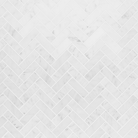 Bianco Carrara 1x3 Herringbone Honed Marble Mosaic Tile